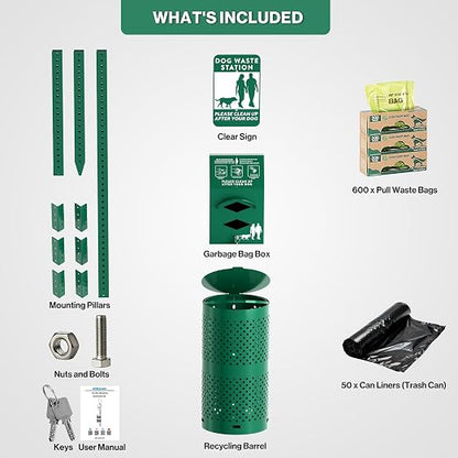 POCHAR Dog Waste Station Outdoor, Aluminum Rustproof Pet Poop Station - Image 9