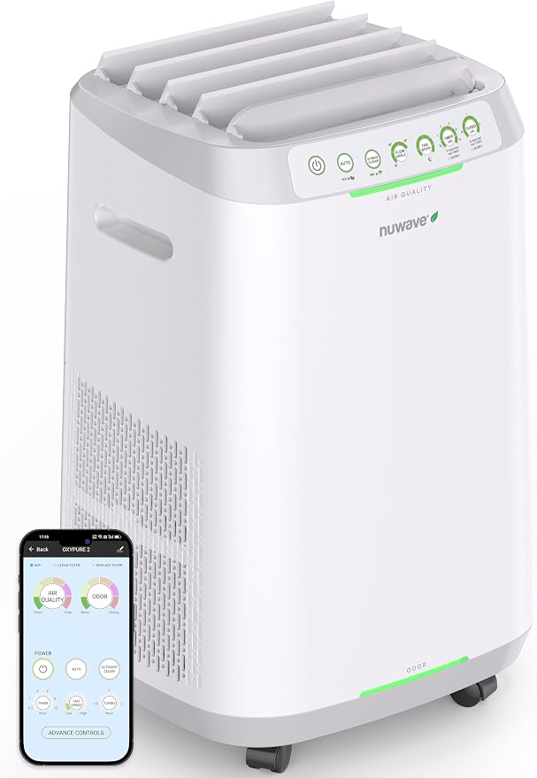 Nuwave OxyPure ZERO Smart Air Purifier, Large Area up to 2, 002 Sq Ft, Dual by NuWave