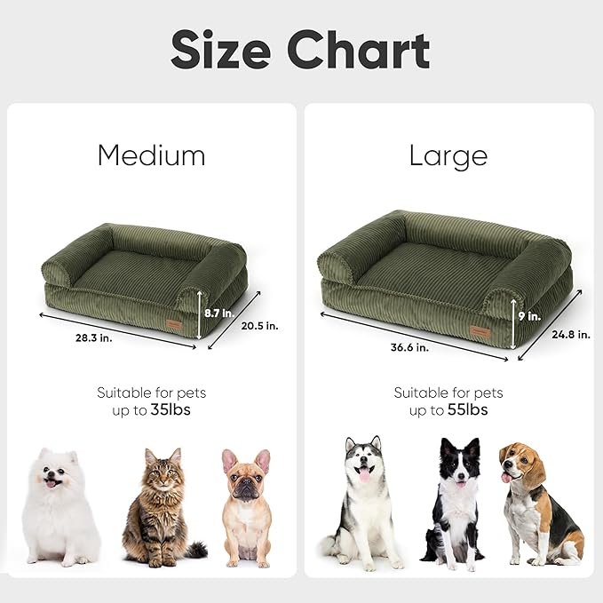 FUKUMARU Dog Couch Bed, Corduroy Cozy Cat Bed - Image 6