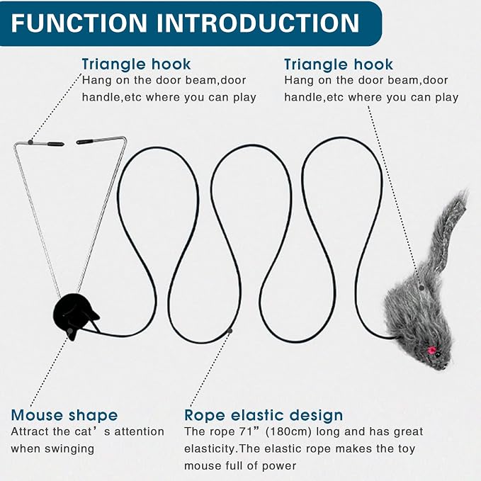 Kalimdor Interactive Cat Feather Toys, Retractable Teaser Toy ，Hanging - Image 4