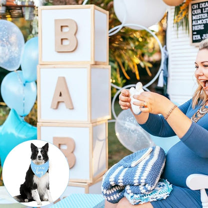 Whaline 2 Pack Gender Reveal Dog Bandana Team Boy Team Girl Triangle Pet Scarf - Image 7