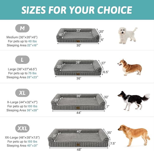 Cute Dog Bed for Extra Large Dogs, Faux Rabbit Fur Orthopedic Foam Dog Bed - Image 2
