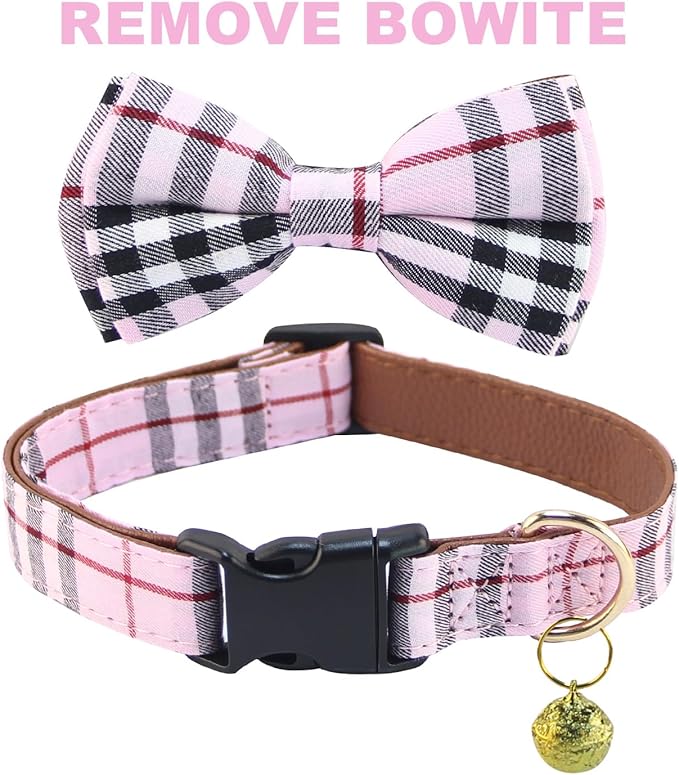 Yizepet Dog Collar and Leash Set-Plaid Puppy Collar - Image 2