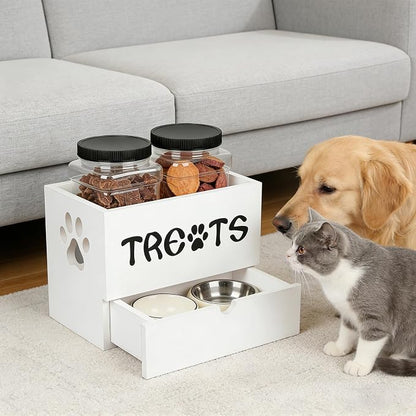 Dog Treat Jar for Countertop, 9.8 * 5.1 * 6'' 2 Layer Dog Treat Container - Image 8