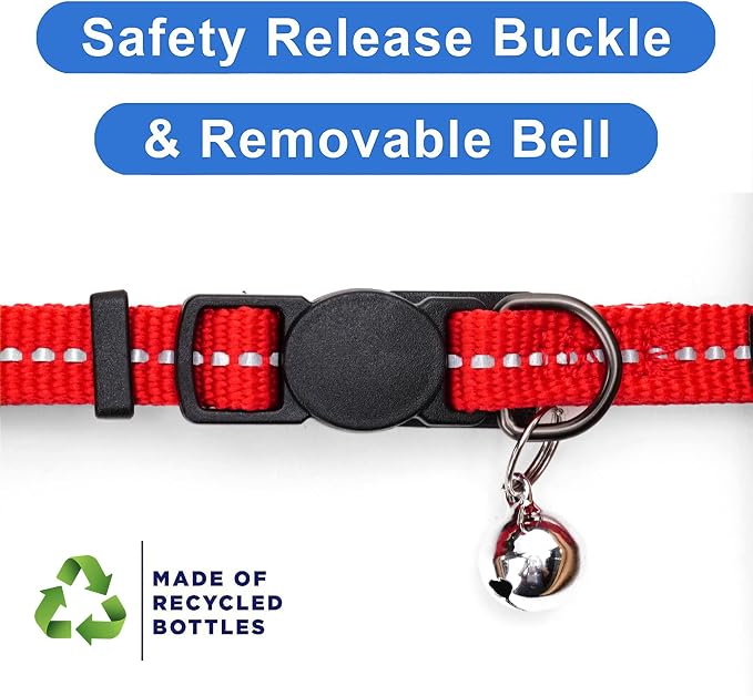 Pawtitas Recycled Red Reflective Cat Collar – Eco-Friendly Breakaway Safety - Image 6