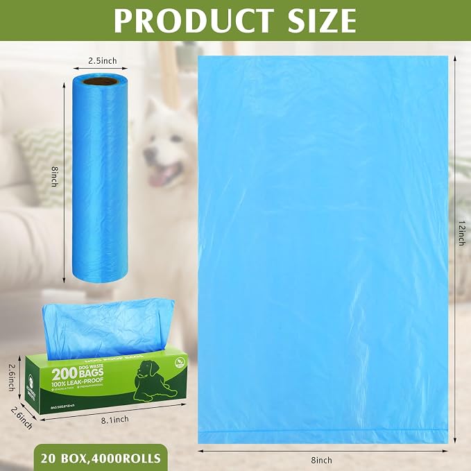 Sherr 20 Boxed Rolls 4000 Counts Dog Poop Bags Bulk Leak Proof Dog Waste Bags - Image 3