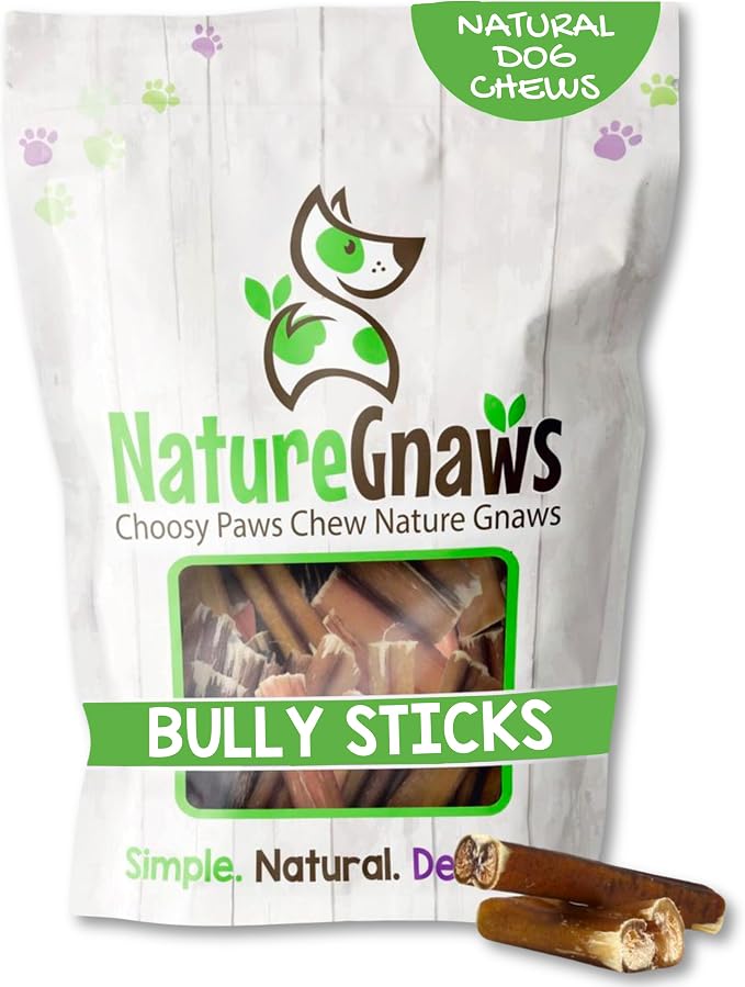 Nature Gnaws Bully Stick Bites for Small Dogs 2-4" by NatureGnaws