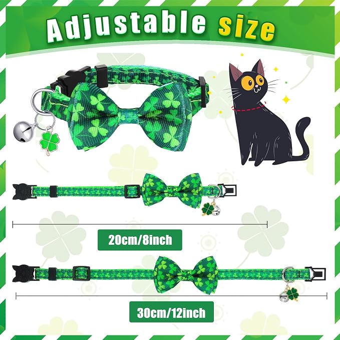 Kacctyen 18 Pcs St. Patrick's Day Cat Collars Bulk Holiday Cat Collars - Image 2