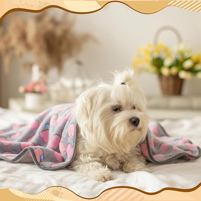 60 Pcs Puppy Blanket Bulk Soft Fluffy Flannel Pets Fleece Blankets - Image 6