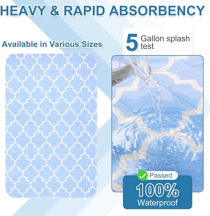OUTCREATOR® Washable Bed Pads 34" x 56", Incontinence Mattress Protector - Image 2