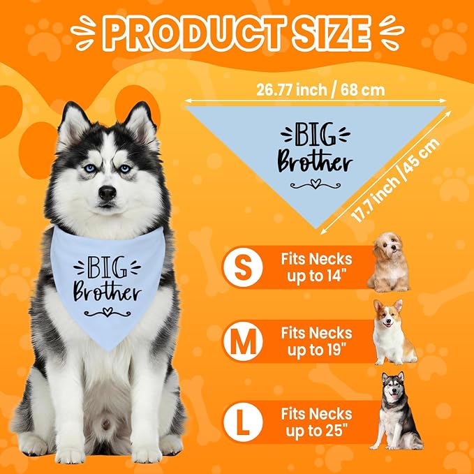 Big Brother Dog Bandanas, Pet Dog Triangle Scarf - Image 3
