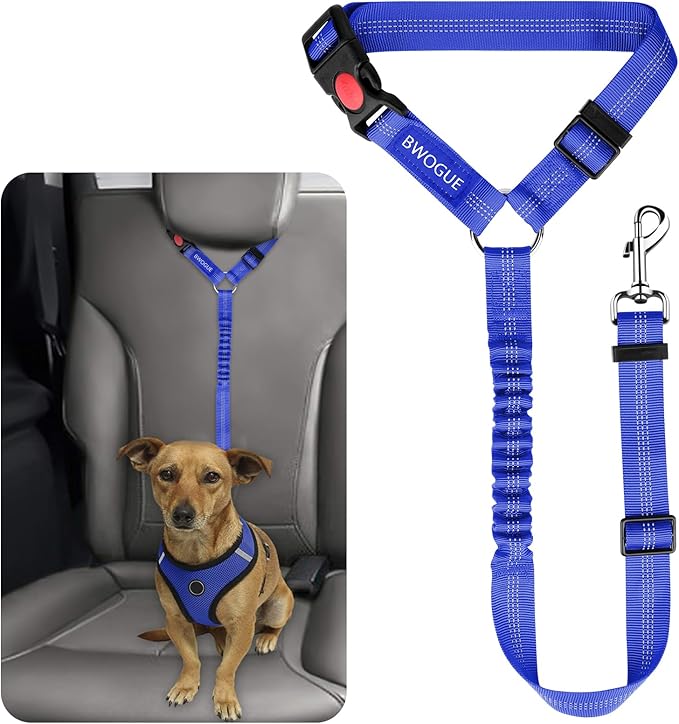 BWOGUE Pet Dog Cat Seat Belts, Car Headrest Restraint Adjustable Safety Leads by BWOGUEPetHome