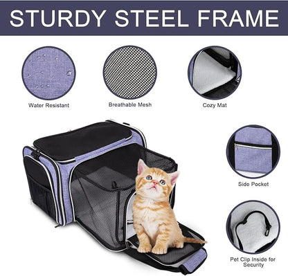 BAGLHER Cat Carrier Bag, Airline Approved Pet Carrier Soft Side Pet Travel 5 - Image 3