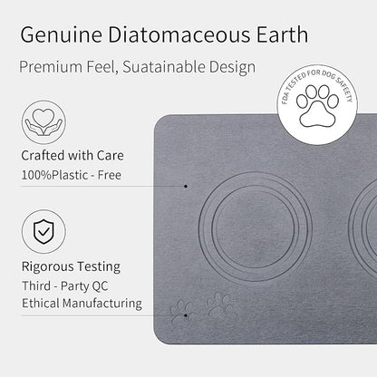 Home Dog Cat Bowl Stone Mat–Natural Diatomite Stone Pet Bowls Mat, Pet Feeding - Image 6