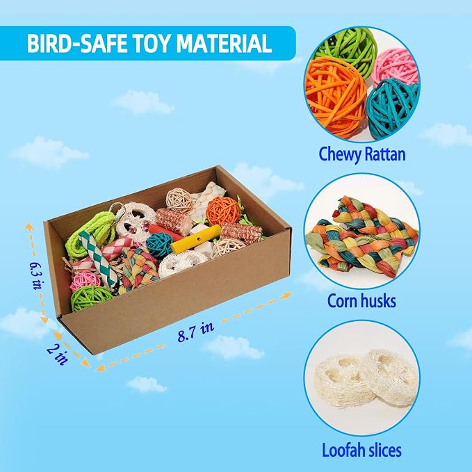 bird toys，Colorful Parrot Foraging and Tearing Toy Box - Image 5