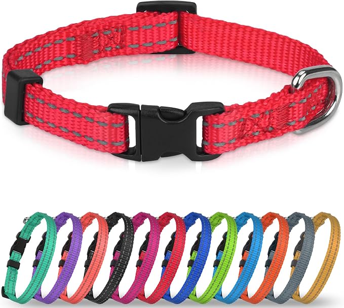 Joytale Small Dog Collar, Reflective and Adjustable Nylon Collar by Joytale