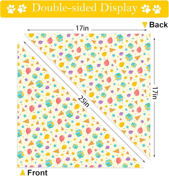 Birthday Dog Bandanas, Double Side Reversible Large Pet Bandanas, Celebration - Image 5