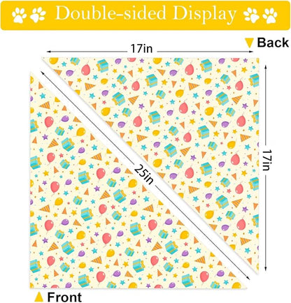 Birthday Dog Bandanas, Double Side Reversible Large Pet Bandanas, Celebration - Image 5