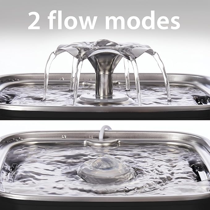 Veken Innovation Award Winner Stainless Steel Cat Water Fountain, 108oz/3.2L - Image 6