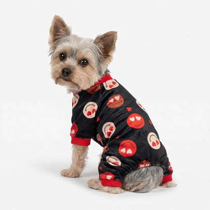 Fitwarm Hearts Eyes Smily Face Dog Pajamas, Cozy Valentines Outfit - Image 2