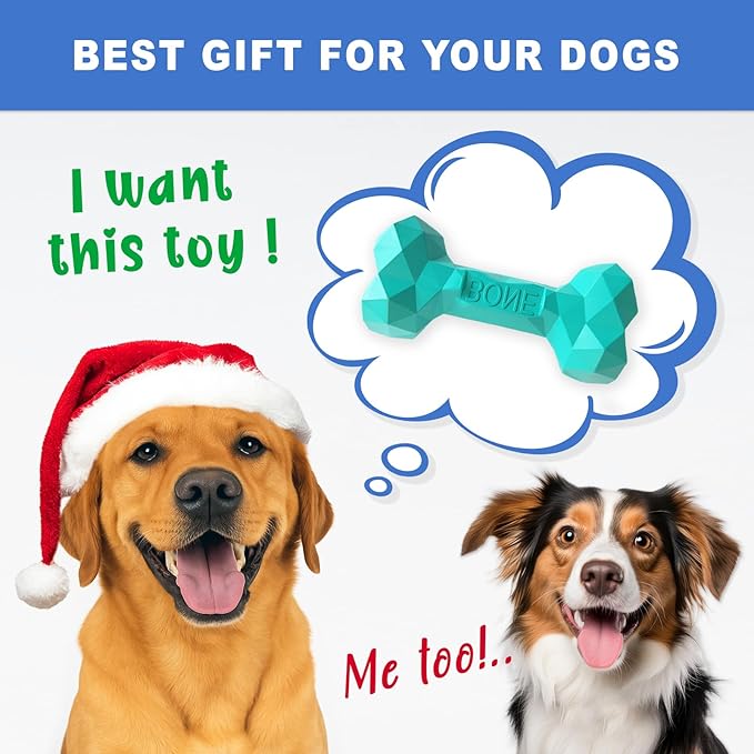 NOOVIA Durable Dog Chew Toy Rubber Bone 100% Natural Bite-Resistant Interactive - Image 7
