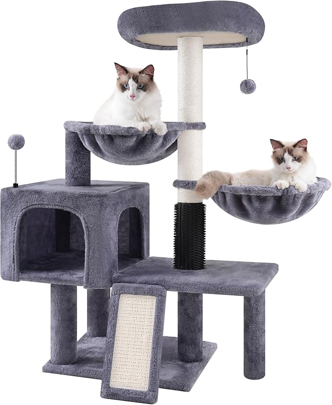 ROYPET Cat Tree with Cat Condo and Two Hammocks, Cat Tower with Scratching by ROYPET