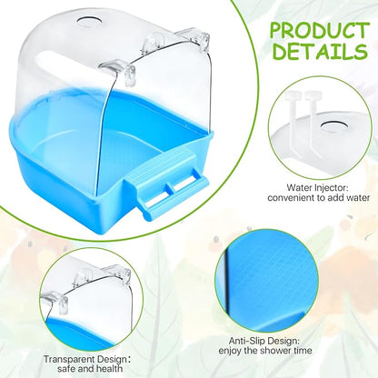 Supkiir 4Pcs Clear Bird Bath for Cage, Parakeet Bath Cage Accessories - Image 4