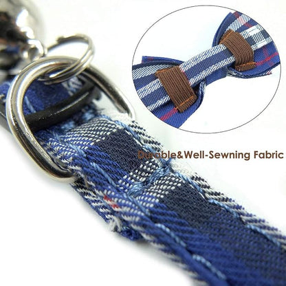 Cat Collar Breakaway with Bell and Bow Tie, Plaid Design Adjustable Safety - Image 5