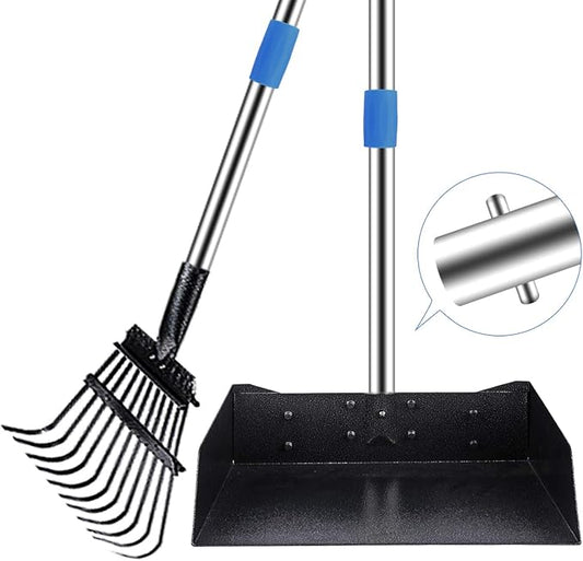 QiMH Upgraded Dog Pooper Scooper Extra Large, Adjustable Long Handle Stainless by Qimh