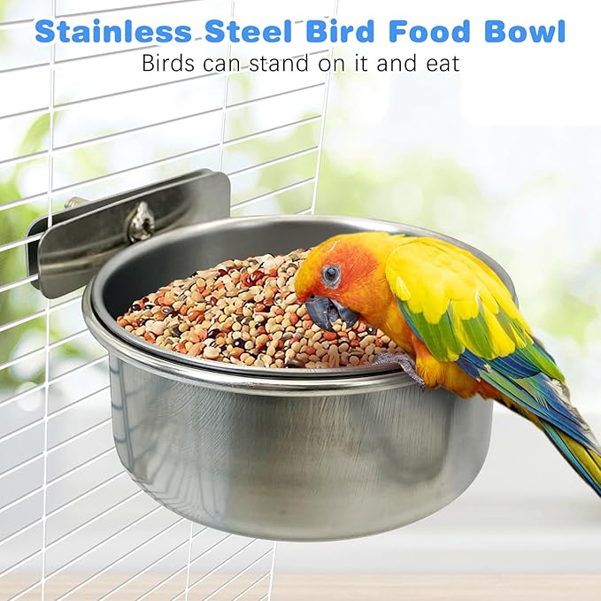 Tfwadmx Bird Feeding Dish Cups Parrot Food Bowl Clamp Holder Coop Cup - Image 5