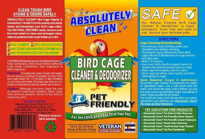 Absolutely Clean Amazing Bird Cage Cleaner and Deodorizer - Image 7