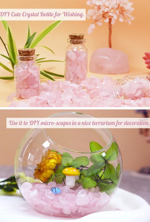 Rose Quartz Healing Crystal Chips Bulk Gemstones Sets Tumbled Crushed Stones - Image 2