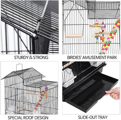 Yaheetech 39-inch Roof Top Large Flight Parrot Bird Cage - Image 5