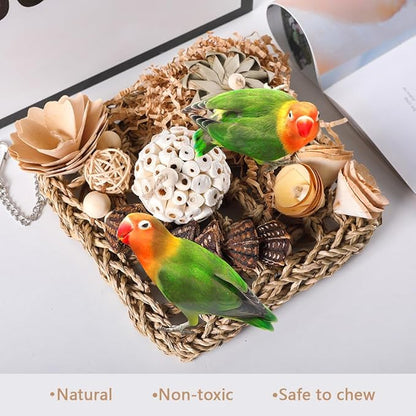 Bird Foraging Toys Natural Bird Toys Conure Toys Parrot Shredding Hanging Toys - Image 4