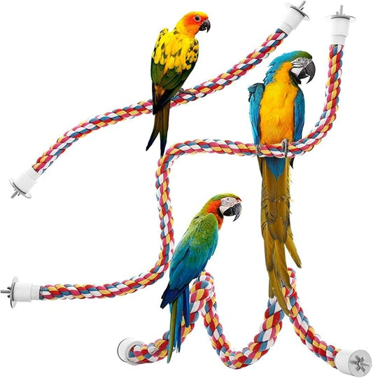 Bird Rope Perches, Parrot Toys 41 inches Rope Bungee Bird Toy by Unknown