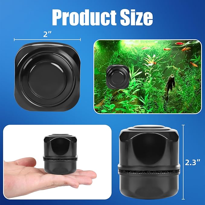 AQUANEAT Aquarium Magnetic Brush, Glass Fish Tank Cleaner, Algae Scraper - Image 2