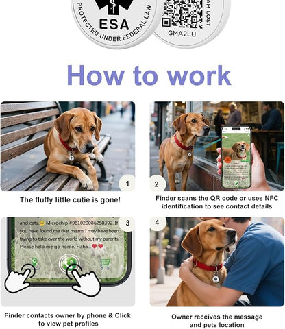 ESA Dog Tag, QR Code Dog Tag, Modifiable Free Pet Online Profile, Scannable QR - Image 5