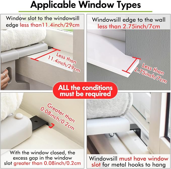 Cat Window Sill Perch with Large Bolster, Pet Hammock Bed - Image 7