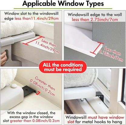 Cat Window Sill Perch with Large Bolster, Pet Hammock Bed - Image 7
