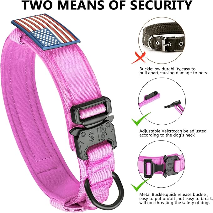 DAGANXI Tactical Dog Collar, Adjustable Military Training Nylon Dog Collar - Image 4