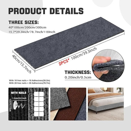 Cat Scratching Climbing Carpet Mat, Adhesive Trimmable Cat Scratcher Furniture - Image 2
