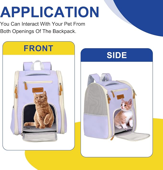 Pet Backpack Carrier, Portable and Ventilated, Oxford Cloth, Dogs Cats and - Image 5