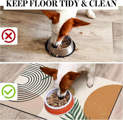 Dog Food Mats for Floors Super Absorbent, Pet Cat Food Mat - Image 3