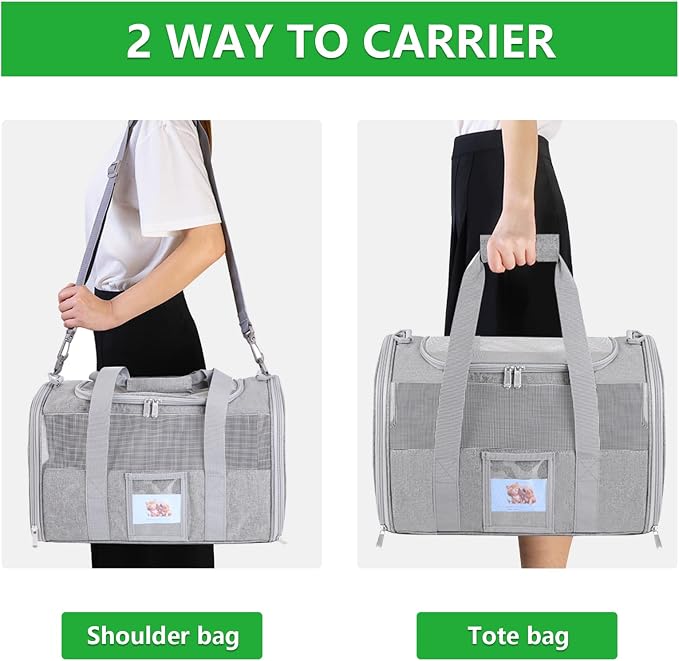 20 Inch Large Cat Carrier, Soft Sided Pet Carrier - Image 6