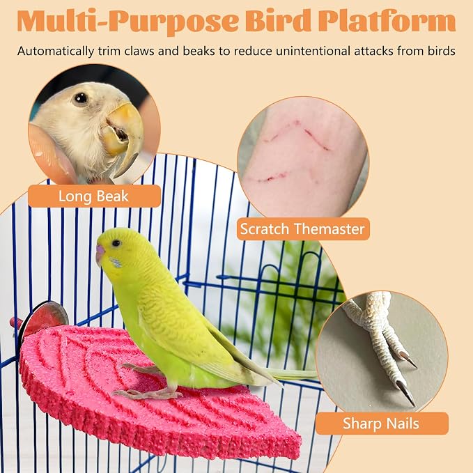 3 Pcs Bird Perch Resin Bird Beak Grinding Stone Leaf Shape Perch Stand Foot - Image 6