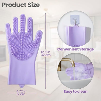 DELOMO Pet Grooming Gloves 1 Pair: Soft and Gentle Silicone Dog Washing Gloves - Image 6