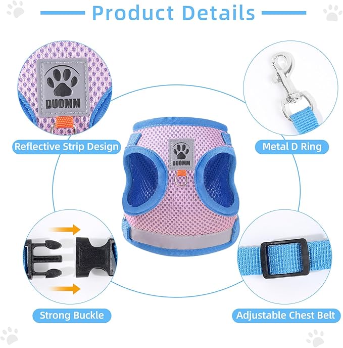 Cat Vest Harness and Leash Set for Walking Escape Proof, Adjustable Kitten - Image 5