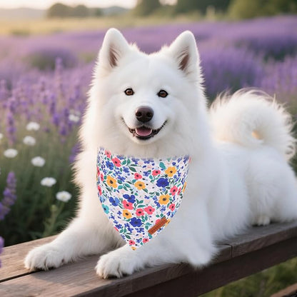 ADOGGYGO Floral Dog Bandanas 2 Pack, Reversible Cute Flower Scarf, Premium - Image 3