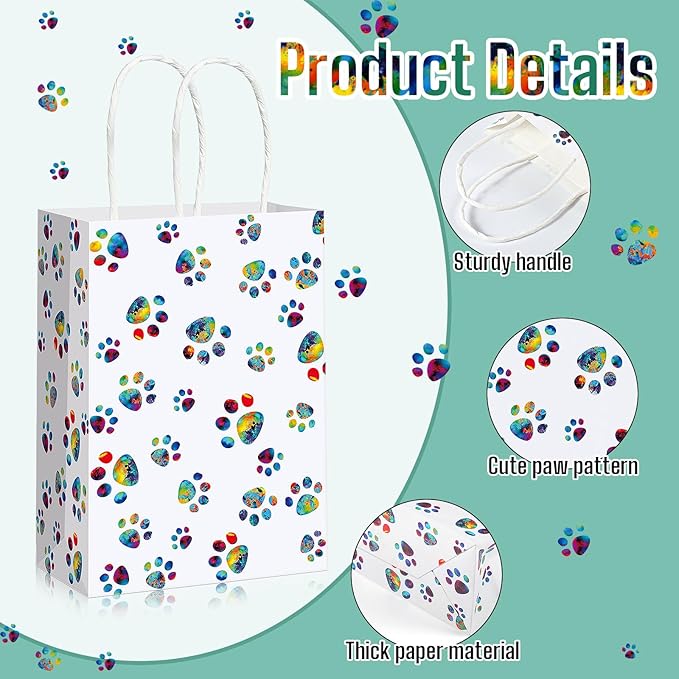 Blulu 20 Pcs Puppy Dog Paw Gift Bags - Image 2