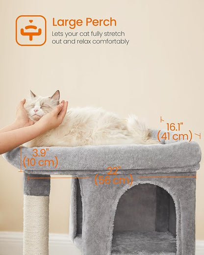 Feandrea Cat Tree, 33.1-Inch Cat Tower, Plush Condo - Image 3